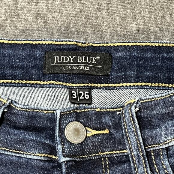 Judy Blue Jeans Womens 3 26 Boyfriend Fit Distressed Ripped Denim Pants - Picture 2 of 6